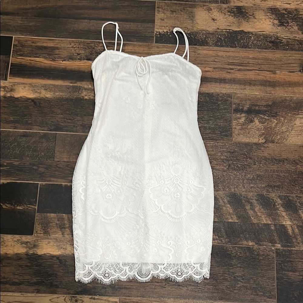 Superdown White Lace Mini Dress